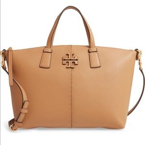 Tory Burch McGraw Leather Satchel - Tiramisu